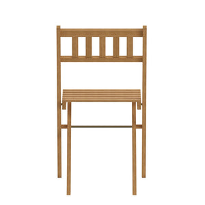 English Elm Martindale Folding Acacia Wood Bistro Chairs, Set of 2 - Stylish Indoor/Outdoor Seating with X Base Frame THB-C1244-NAT-GG