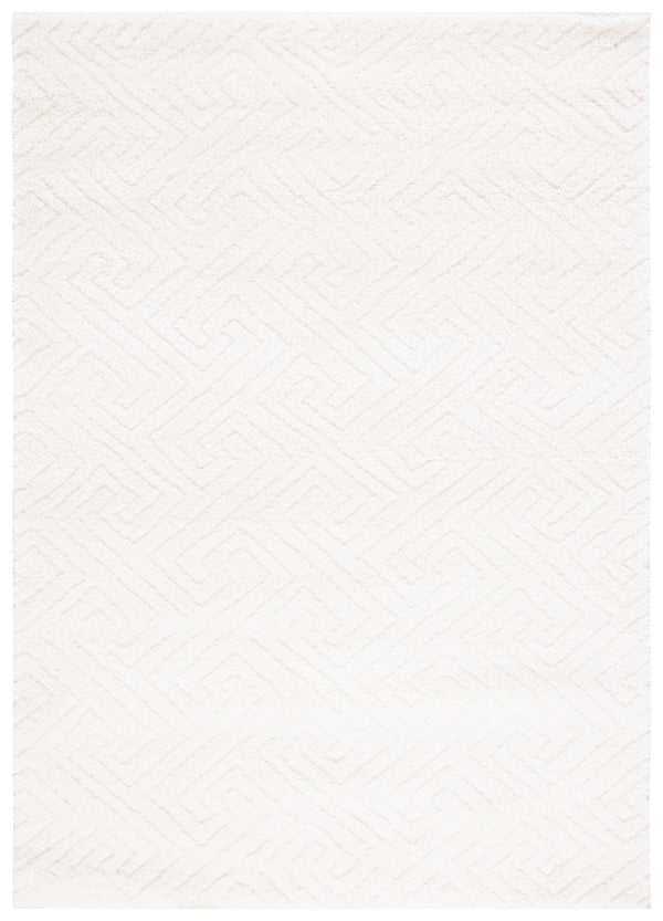 Safavieh Tahoe Luxurious Round Area Rug - Plush Power-loomed Geometric Design For Modern Elegance White 60% Polypropylene,Jute 40% Tho652a-3sq