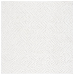 Safavieh Tahoe Luxurious Round Area Rug - Plush Power-loomed Geometric Design For Modern Elegance White 60% Polypropylene,Jute 40% Tho652a-3sq