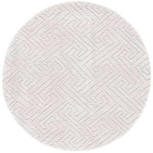 Safavieh Tahoe Luxurious Round Area Rug - Plush Power-loomed Geometric Design For Modern Elegance Ivory 60% Polypropylene,Jute 40% Tho652b-3