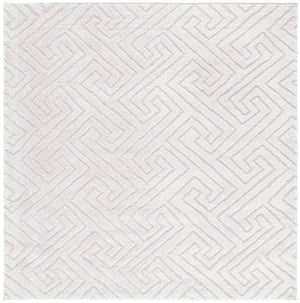 Safavieh Tahoe Luxurious Round Area Rug - Plush Power-loomed Geometric Design For Modern Elegance Ivory 60% Polypropylene,Jute 40% Tho652b-3