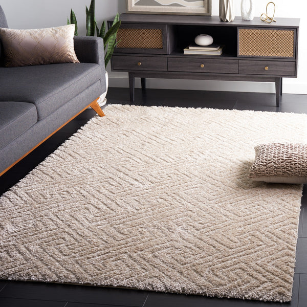 Safavieh Tahoe Shag 652 Power Loomed Polyester Shag Rug Beige THO652D-9