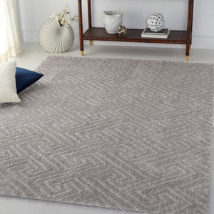 Safavieh Tahoe Luxurious Round Area Rug - Plush Power-loomed Geometric Design For Modern Elegance Grey 60% Polypropylene,Jute 40% Tho652f-7sq