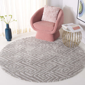 Safavieh Tahoe Luxurious Round Area Rug - Plush Power-loomed Geometric Design For Modern Elegance Grey 60% Polypropylene,Jute 40% Tho652f-7sq