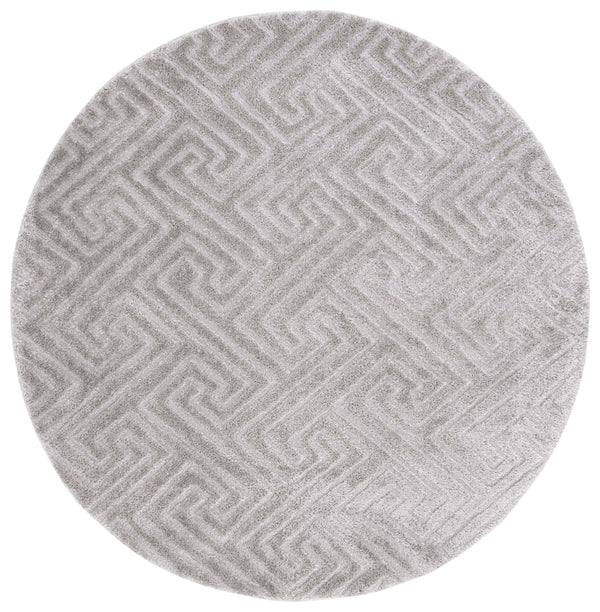 Safavieh Tahoe Luxurious Round Area Rug - Plush Power-loomed Geometric Design For Modern Elegance Grey 60% Polypropylene,Jute 40% Tho652f-7sq
