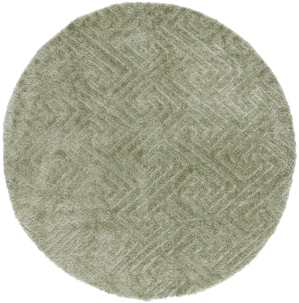 Safavieh Tahoe Luxurious Round Area Rug - Plush Power-loomed Geometric Design For Modern Elegance Sage 60% Polypropylene,Jute 40% Tho652w-10