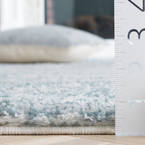 Safavieh Tahoe Shag Area Rug - Luxurious Ivory And Grey Design For Modern Living Spaces And Cozy Comfort Blue ,Ivory 60% Polypropylene,Jute 40% Tho653m-6