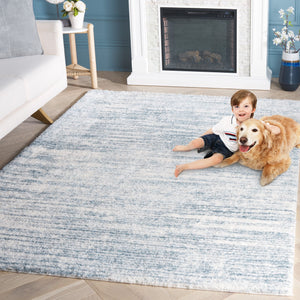 Safavieh Tahoe Shag Area Rug - Luxurious Ivory And Grey Design For Modern Living Spaces And Cozy Comfort Blue ,Ivory 60% Polypropylene,Jute 40% Tho653m-6