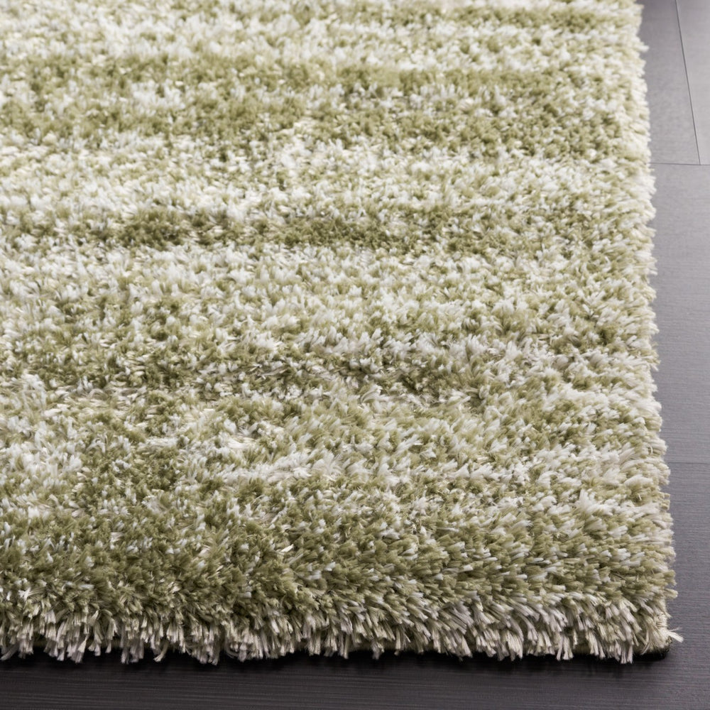 Safavieh Tahoe Shag 653 Power Loomed Polyester Shag Rug Sage / Ivory THO653W-9