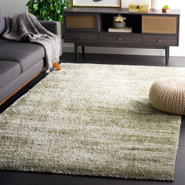 Safavieh Tahoe Shag 653 Power Loomed Polyester Shag Rug Sage / Ivory THO653W-9