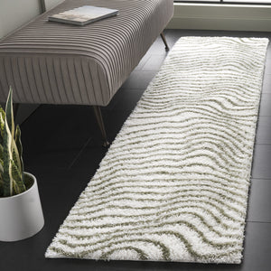 Safavieh Tahoe Shag Area Rug - Luxurious Gold And Ivory Design For Elegant Home Décor And Comfort Ivory ,Green 60% Polypropylene,Jute 40% Tho680w-5