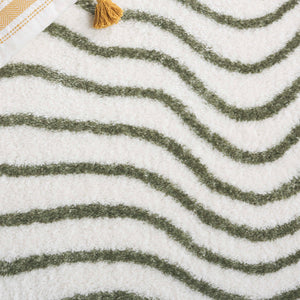 Safavieh Tahoe Shag Area Rug - Luxurious Gold And Ivory Design For Elegant Home Décor And Comfort Ivory ,Green 60% Polypropylene,Jute 40% Tho680w-5