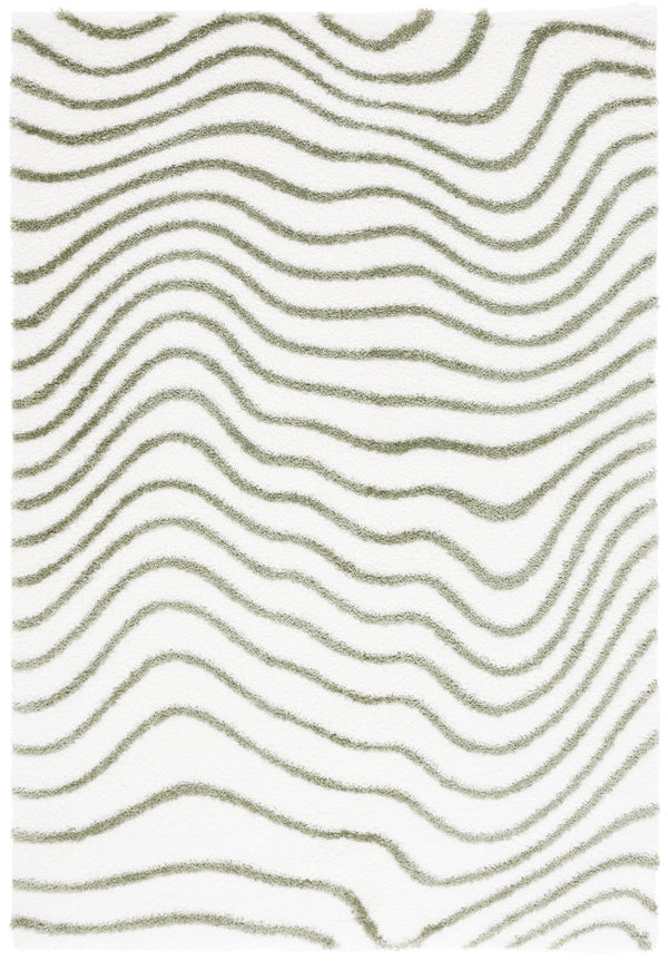Safavieh Tahoe Shag Area Rug - Luxurious Gold And Ivory Design For Elegant Home Décor And Comfort Ivory ,Green 60% Polypropylene,Jute 40% Tho680w-5