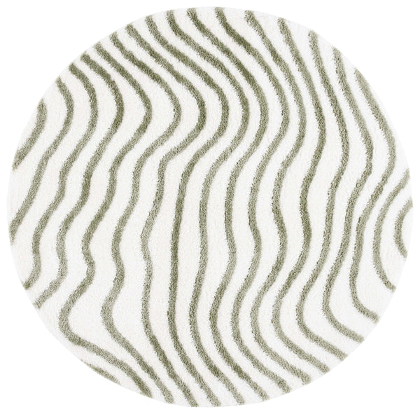 Safavieh Tahoe Shag Area Rug - Luxurious Gold And Ivory Design For Elegant Home Décor And Comfort Ivory ,Green 60% Polypropylene,Jute 40% Tho680w-5