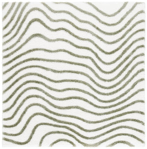 Safavieh Tahoe Shag Area Rug - Luxurious Gold And Ivory Design For Elegant Home Décor And Comfort Ivory ,Green 60% Polypropylene,Jute 40% Tho680w-5