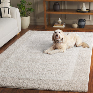 Safavieh Tahoe Luxurious Shag Area Rug - Plush Polyester Pile, Elegant Turkish Design For Timeless Decor Beige ,Ivory 60% Polypropylene,Jute 40% Tho682b-7sq