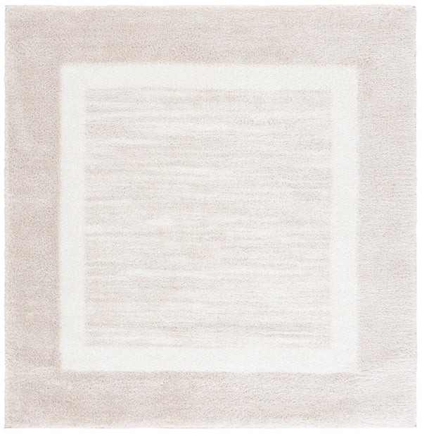 Safavieh Tahoe Luxurious Shag Area Rug - Plush Polyester Pile, Elegant Turkish Design For Timeless Decor Beige ,Ivory 60% Polypropylene,Jute 40% Tho682b-7sq