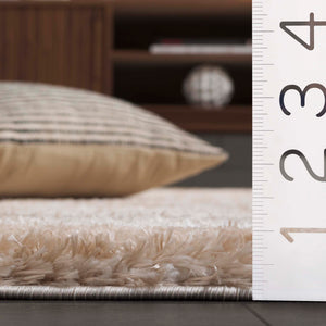 Safavieh Tahoe Luxurious Power Loomed Shag Area Rug – Soft, Durable, Elegant Turkish Design For Any Space Ivory ,Gold 60% Polypropylene,Jute 40% Tho686d-8