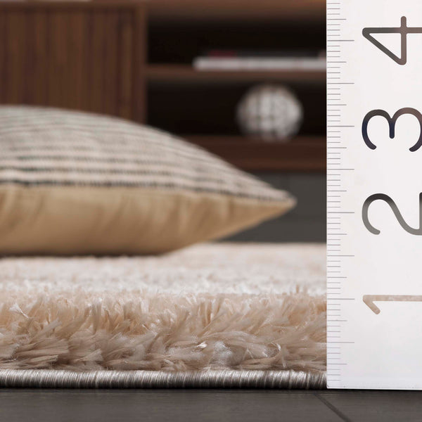 Safavieh Tahoe Luxurious Power Loomed Shag Area Rug – Soft, Durable, Elegant Turkish Design For Any Space Ivory ,Gold 60% Polypropylene,Jute 40% Tho686d-8