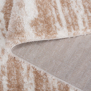 Safavieh Tahoe Luxurious Power Loomed Shag Area Rug – Soft, Durable, Elegant Turkish Design For Any Space Ivory ,Gold 60% Polypropylene,Jute 40% Tho686d-8