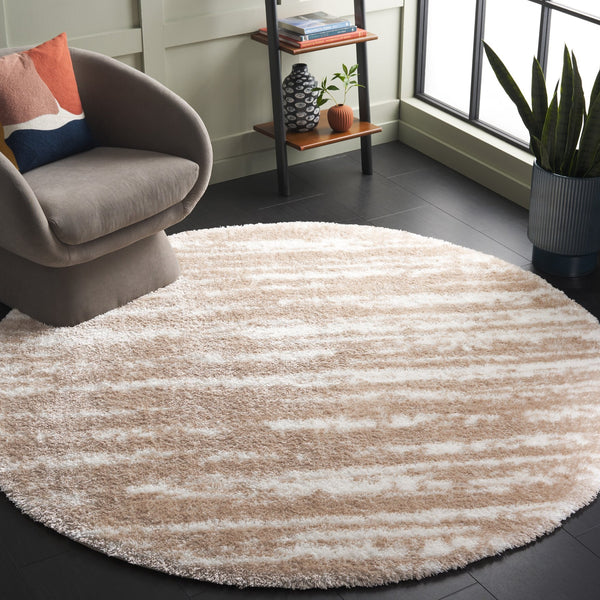 Safavieh Tahoe Luxurious Power Loomed Shag Area Rug – Soft, Durable, Elegant Turkish Design For Any Space Ivory ,Gold 60% Polypropylene,Jute 40% Tho686d-8