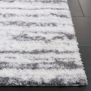 Safavieh Tahoe Luxurious Power Loomed Shag Area Rug – Soft, Durable, Elegant Turkish Design For Any Space Ivory ,Dark Grey 60% Polypropylene,Jute 40% Tho686h-7sq