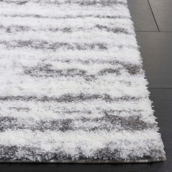 Safavieh Tahoe Luxurious Power Loomed Shag Area Rug – Soft, Durable, Elegant Turkish Design For Any Space Ivory ,Dark Grey 60% Polypropylene,Jute 40% Tho686h-7sq