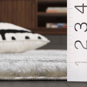 Safavieh Tahoe Luxurious Power Loomed Shag Area Rug – Soft, Durable, Elegant Turkish Design For Any Space Ivory ,Dark Grey 60% Polypropylene,Jute 40% Tho686h-7sq