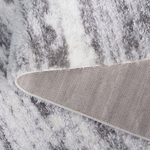 Safavieh Tahoe Luxurious Power Loomed Shag Area Rug – Soft, Durable, Elegant Turkish Design For Any Space Ivory ,Dark Grey 60% Polypropylene,Jute 40% Tho686h-7sq