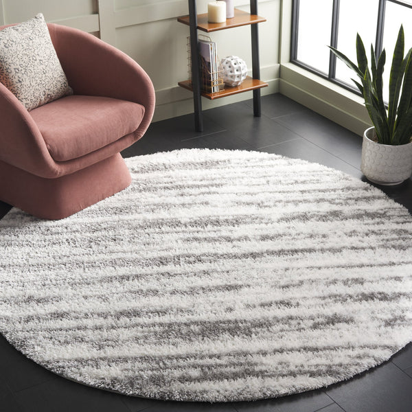 Safavieh Tahoe Luxurious Power Loomed Shag Area Rug – Soft, Durable, Elegant Turkish Design For Any Space Ivory ,Dark Grey 60% Polypropylene,Jute 40% Tho686h-7sq