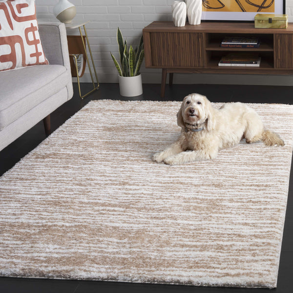 Safavieh Tahoe Luxurious Shag Area Rug - Elegant Ivory And Gold Design For Modern Home Décor Comfort Ivory ,Gold 60% Polypropylene,Jute 40% Tho688d-8