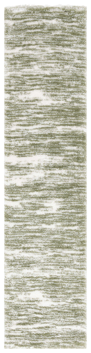Safavieh Tahoe Luxurious Shag Area Rug - Elegant Ivory And Gold Design For Modern Home Décor Comfort Ivory ,Green 60% Polypropylene,Jute 40% Tho688w-5
