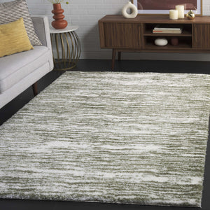 Safavieh Tahoe Luxurious Shag Area Rug - Elegant Ivory And Gold Design For Modern Home Décor Comfort Ivory ,Green 60% Polypropylene,Jute 40% Tho688w-5