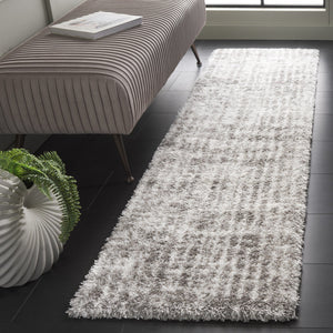 Safavieh Tahoe Luxurious Shag Area Rug - Contemporary Elegance In Ivory And Grey For Any Room Decor Ivory ,Grey 60% Polypropylene,Jute 40% Tho690f-7r