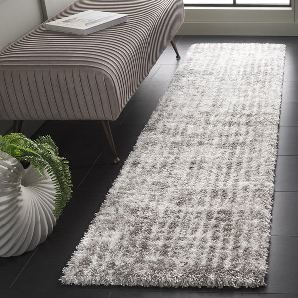 Safavieh Tahoe Luxurious Shag Area Rug - Contemporary Elegance In Ivory And Grey For Any Room Decor Ivory ,Grey 60% Polypropylene,Jute 40% Tho690f-7r