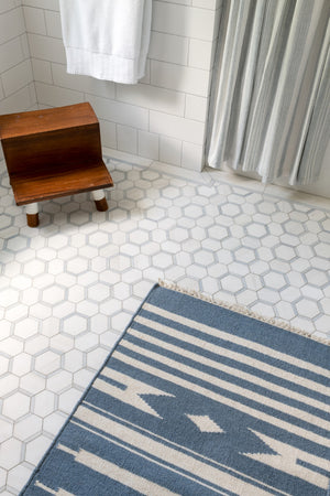 Momeni Erin Gates Thompson THO-1 Billings Hand Woven Contemporary Geometric Indoor Rug Light Blue 7'6" x 9'6"