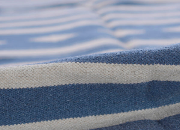 Momeni Erin Gates Thompson THO-1 Billings Hand Woven Contemporary Geometric Indoor Rug Light Blue 7'6" x 9'6"