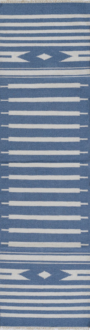 Momeni Erin Gates Thompson THO-1 Billings Hand Woven Contemporary Geometric Indoor Rug Light Blue 7'6" x 9'6"