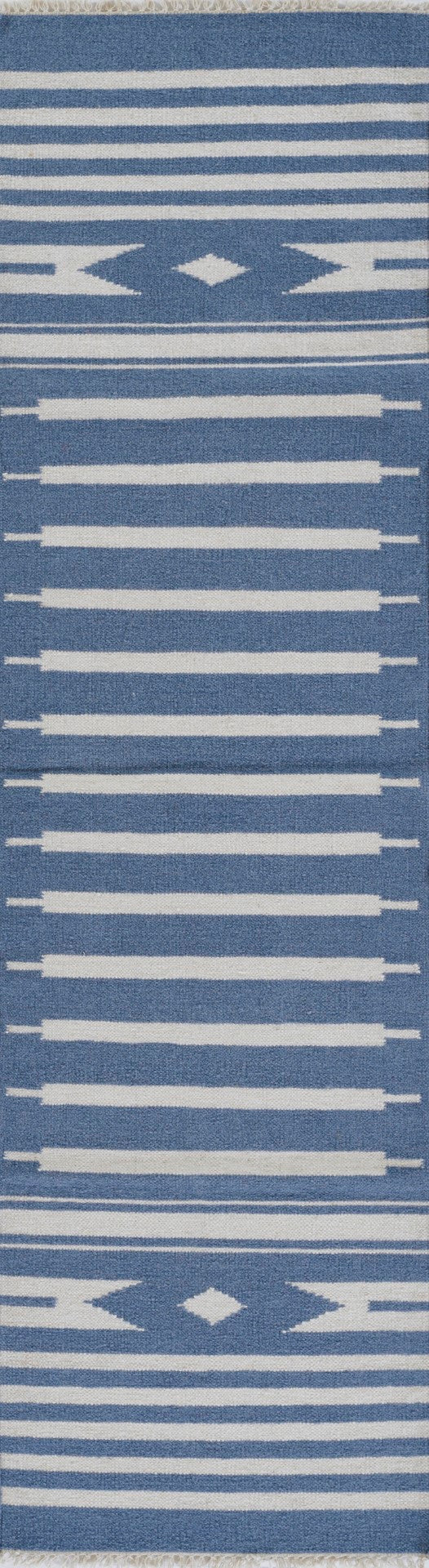 Momeni Erin Gates Thompson THO-1 Billings Hand Woven Contemporary Geometric Indoor Rug Light Blue 7'6" x 9'6"