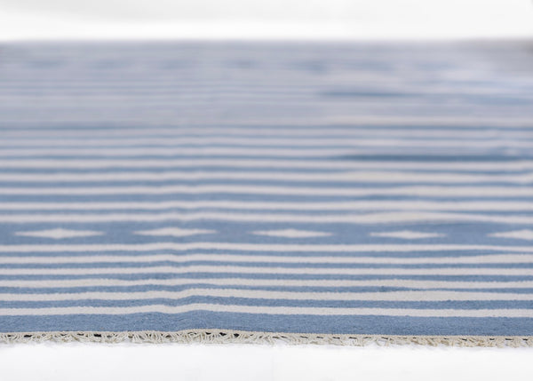 Momeni Erin Gates Thompson THO-1 Billings Hand Woven Contemporary Geometric Indoor Rug Light Blue 7'6" x 9'6"