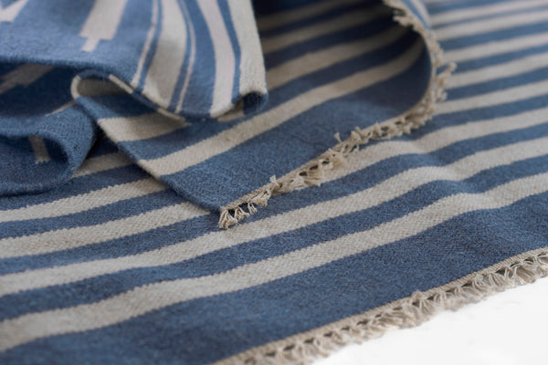 Momeni Erin Gates Thompson THO-1 Billings Hand Woven Contemporary Geometric Indoor Rug Light Blue 7'6" x 9'6"