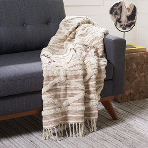 Safavieh Renali Throw XII23 Ivory / Beige Cotton THR909A-5060