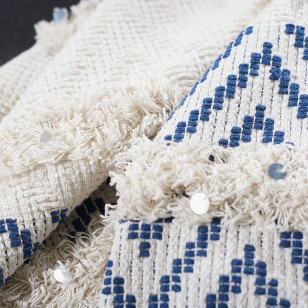 Safavieh Theanna Throw XII23 Ivory / Blue Cotton THR910A-5060