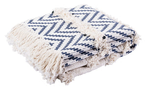 Safavieh Theanna Throw XII23 Ivory / Blue Cotton THR910A-5060