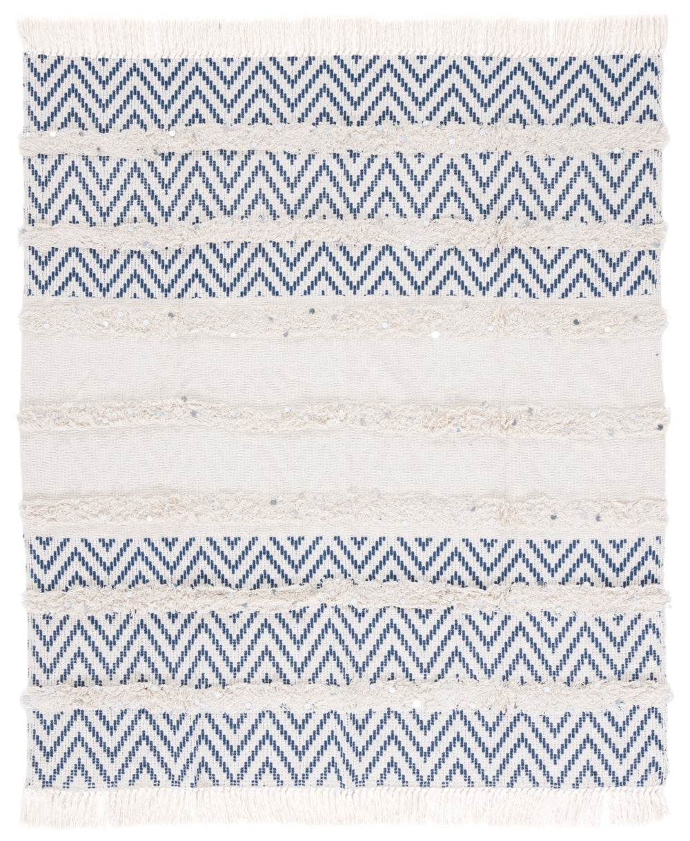 Safavieh Theanna Throw XII23 Ivory / Blue Cotton THR910A-5060