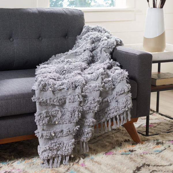 Safavieh Norlen Throw XII23 Light Grey Cotton THR911B-5060