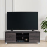 CorLiving Hollywood Dark Grey Wood Grain TV Stand with Doors for TVs up to 55" Dark Grey THW-550-B