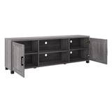 CorLiving Virlomi TV Stand with Open Shelves and Doors, TVs up to 85" Dark Grey THW-601-T