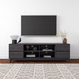 CorLiving Hollywood Dark Grey Wood Grain TV Stand with Drawers for TVs up to 85" Dark Grey THW-740-B