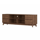 CorLiving Hollywood Brown Wood Grain TV Stand with Drawers for TVs up to 85" Brown THW-741-B